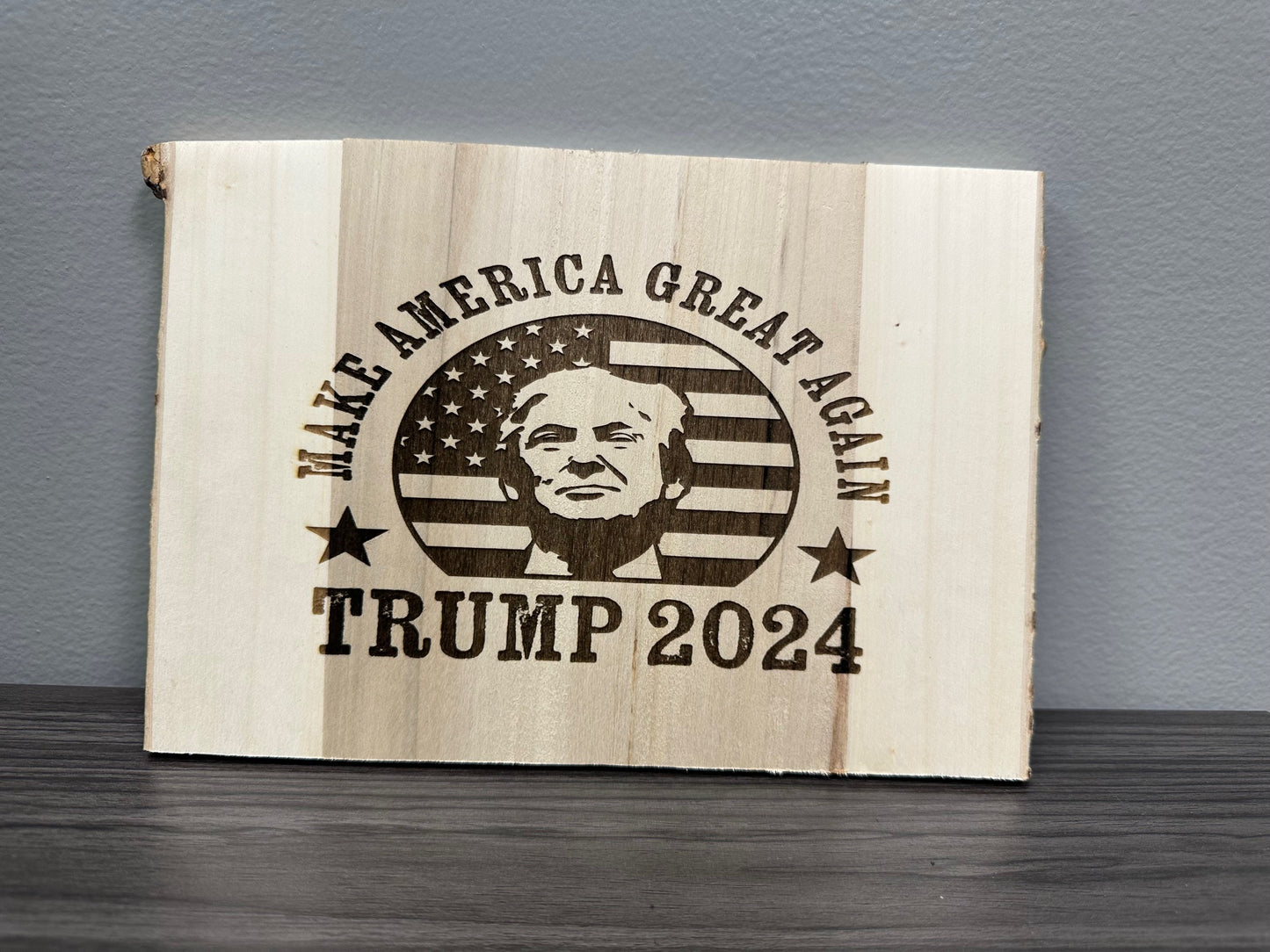 Engraved TRUMP Wood Sign