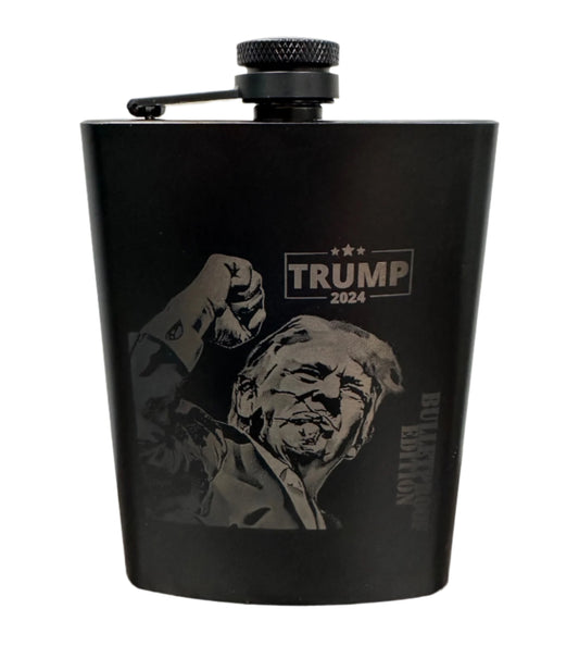 TRUMP Black Metal Flask