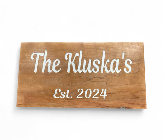 Family Name Engraved Wood Sign