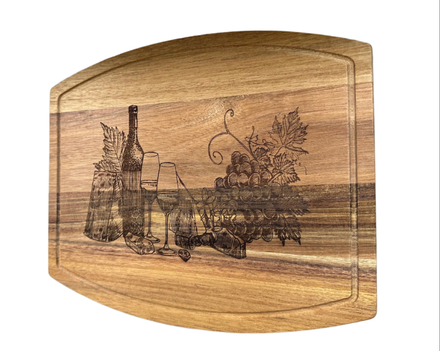 Wine and Cheese - Acacia Wood Cutting Board