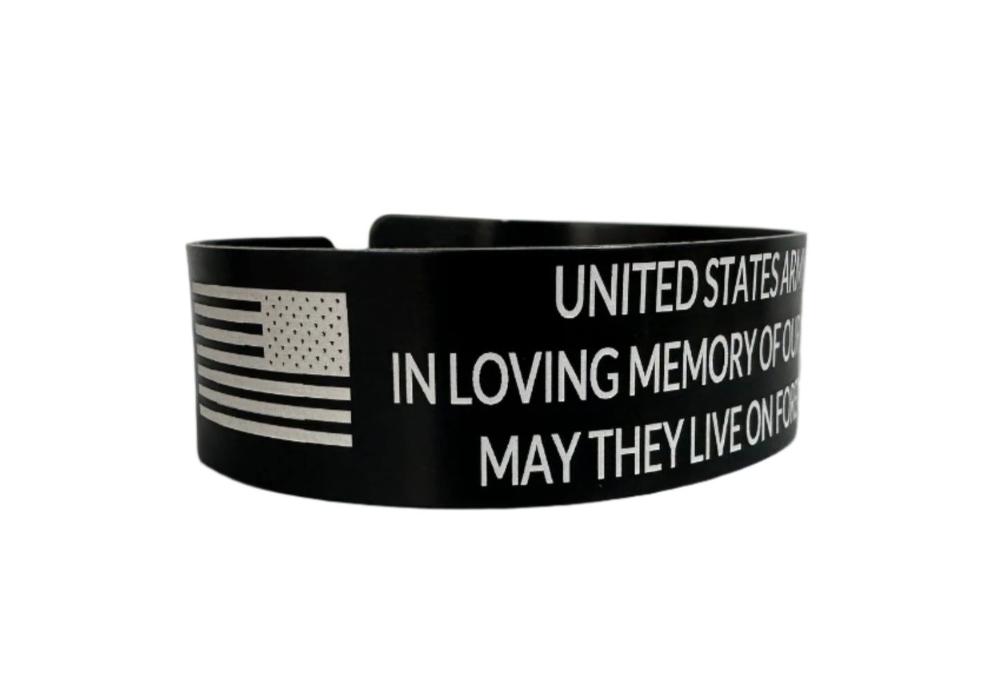 Black Metal Memorial Bracelets-Military/Police/Fire