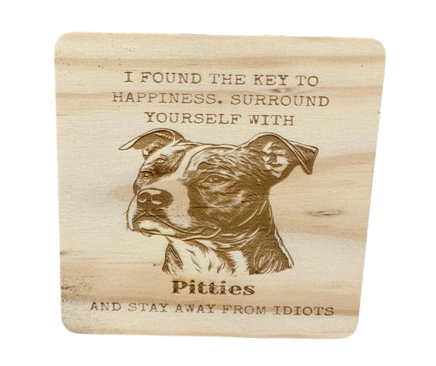 Pitbull Wood Coaster