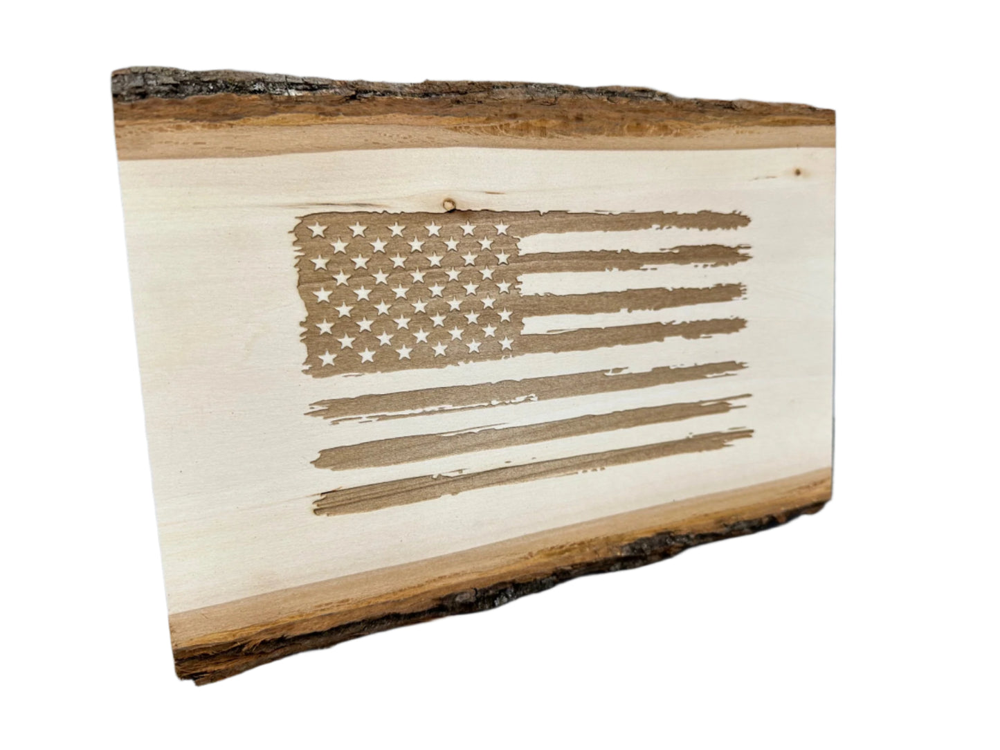 Rustic American Flag Wood Sign