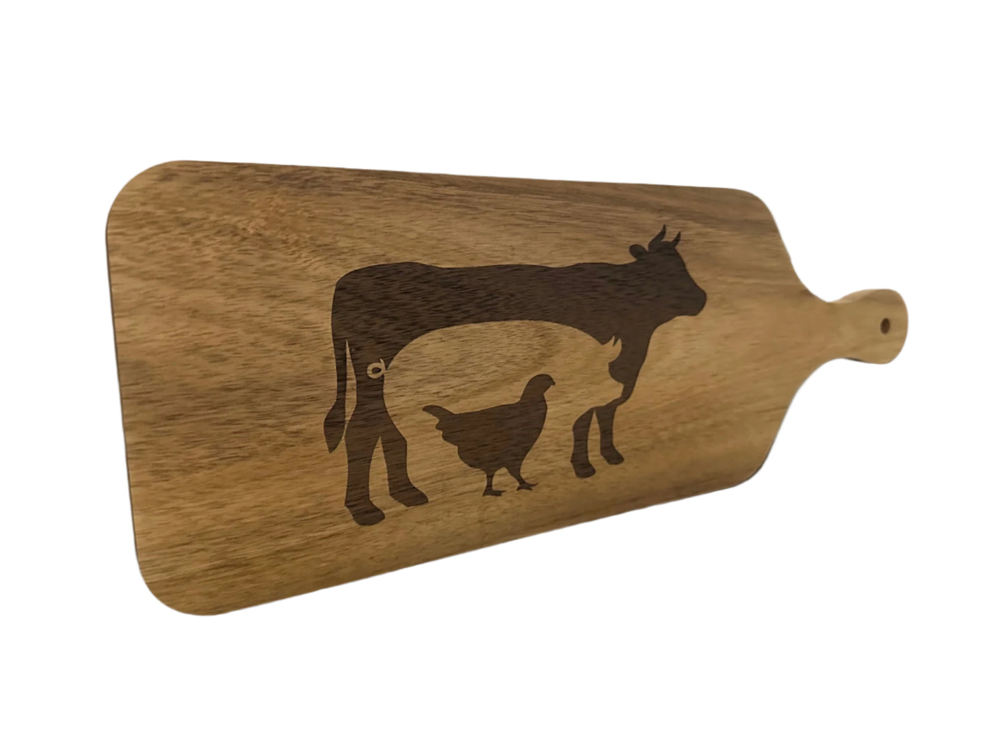 Cow Pig Chicken Wood Cutting Board