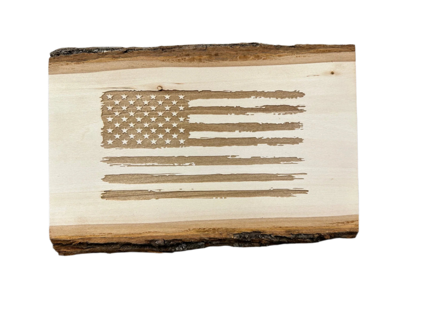 Rustic American Flag Wood Sign
