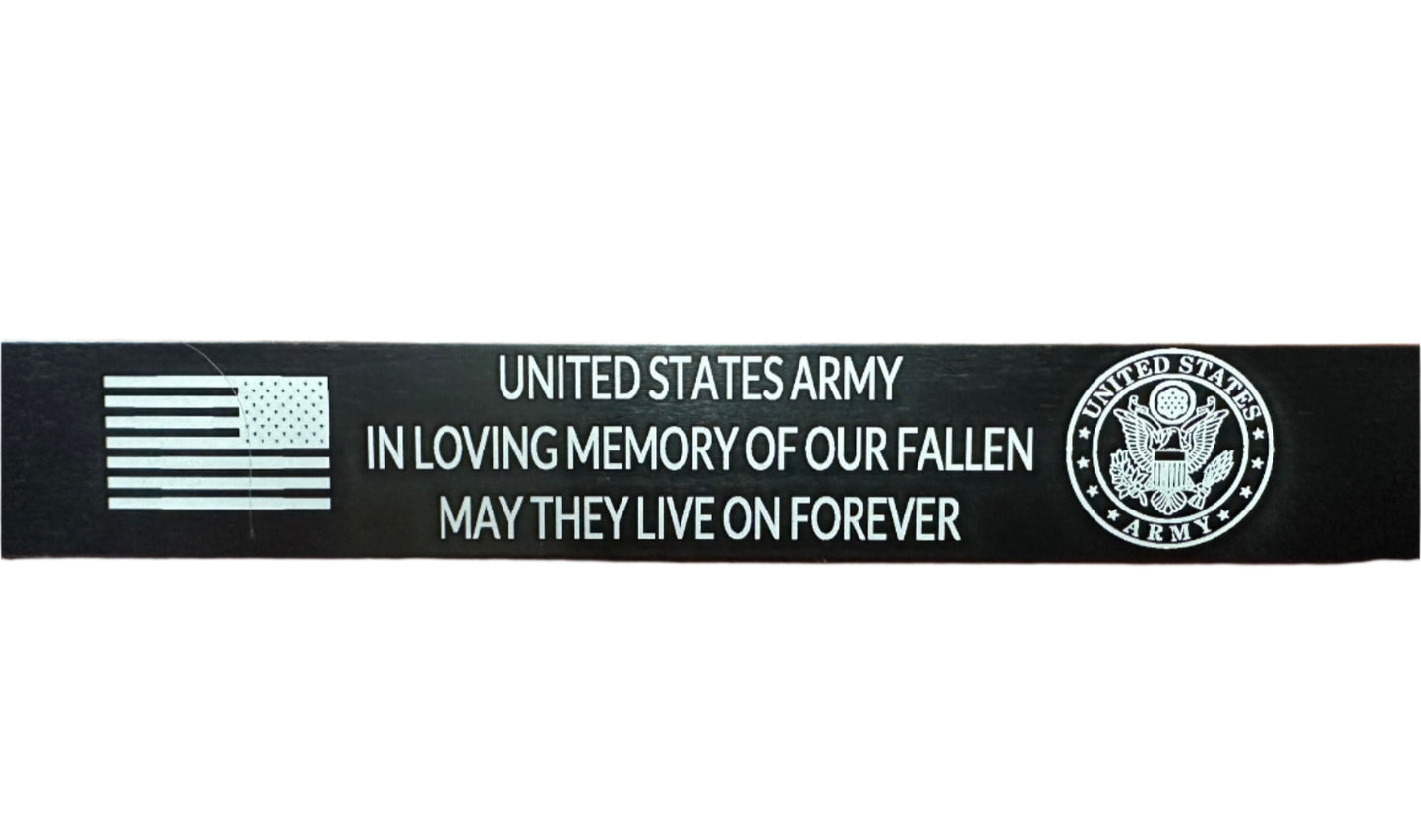Black Metal Memorial Bracelets-Military/Police/Fire