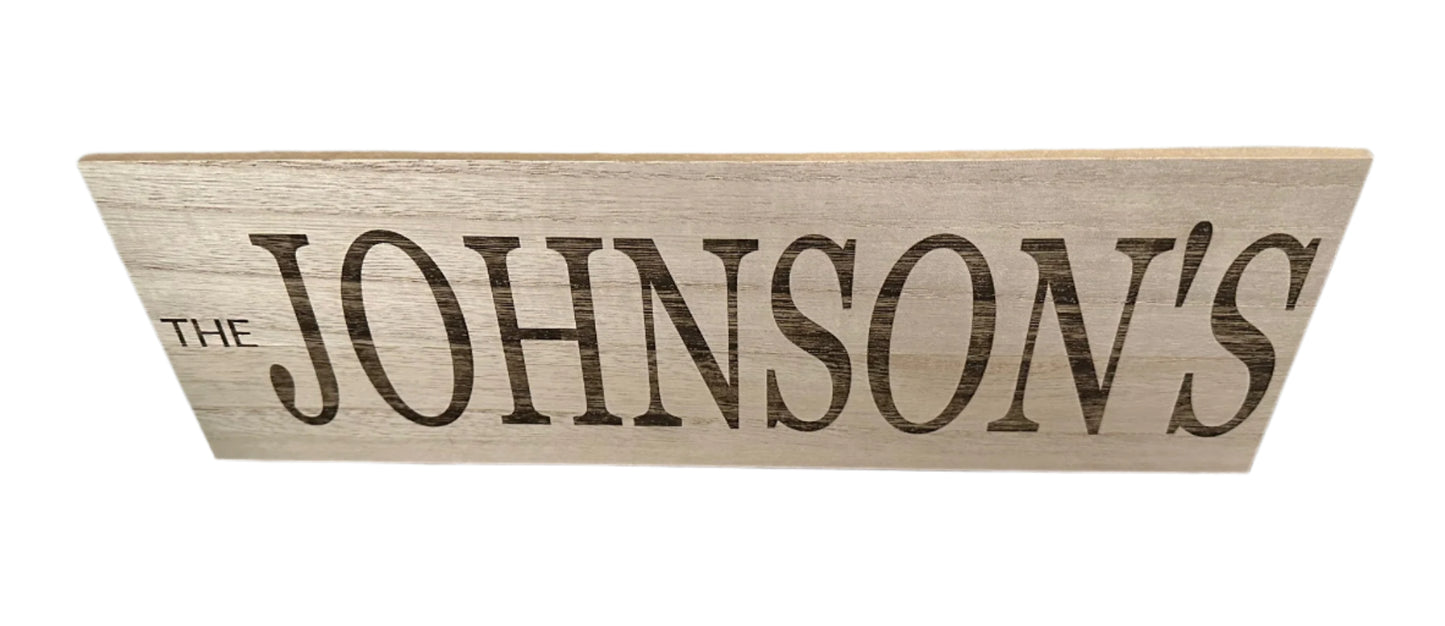 Custom Name Wood Sign - Small