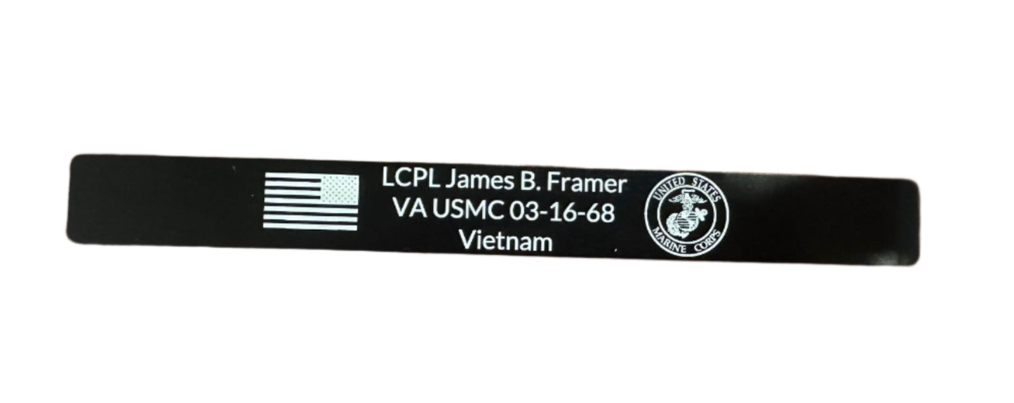 Black Metal Memorial Bracelets-Military/Police/Fire