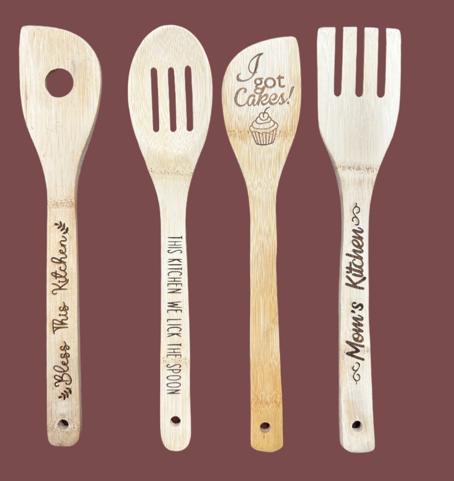 Engraved Wooden Kitchen Spoon