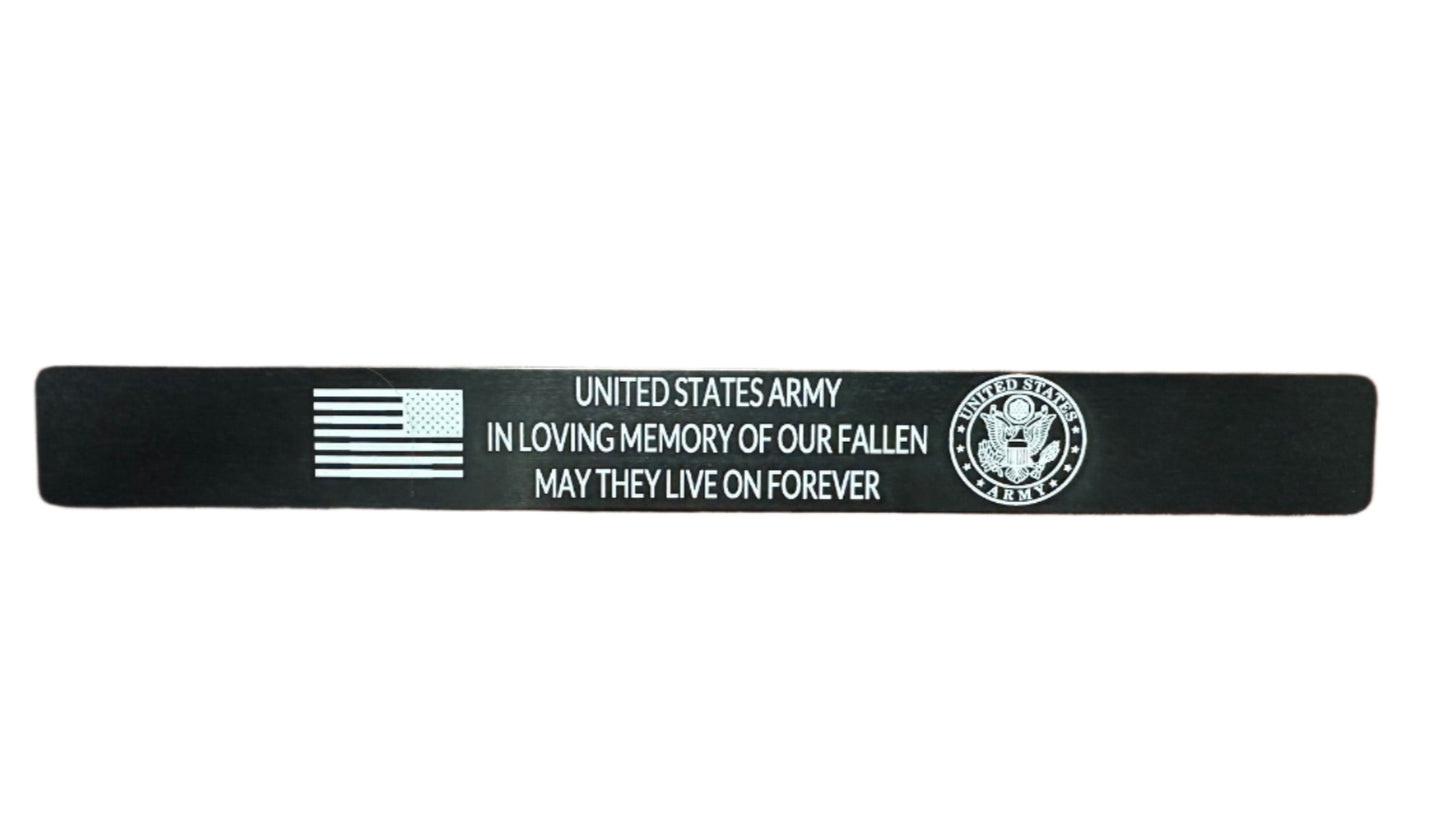 Black Metal Memorial Bracelets-Military/Police/Fire