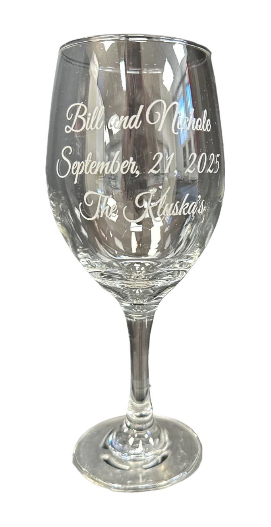 Engraved Wine Glass