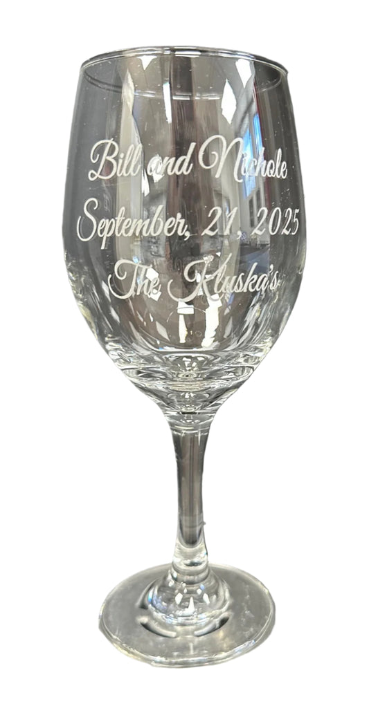 Engraved Wine Glass