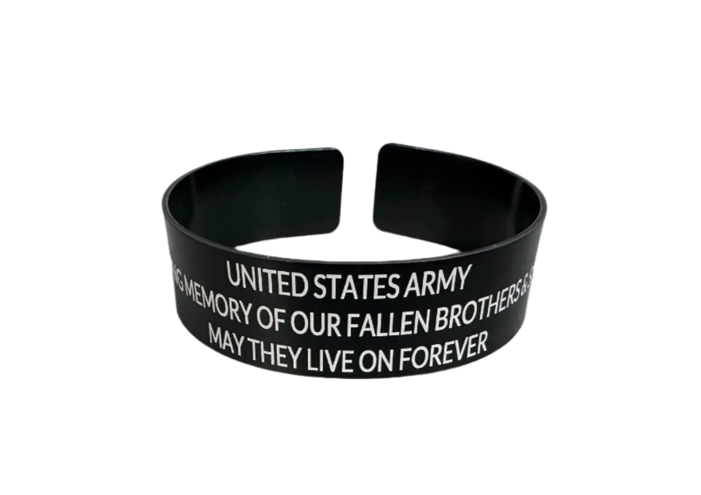 Black Metal Memorial Bracelets-Military/Police/Fire
