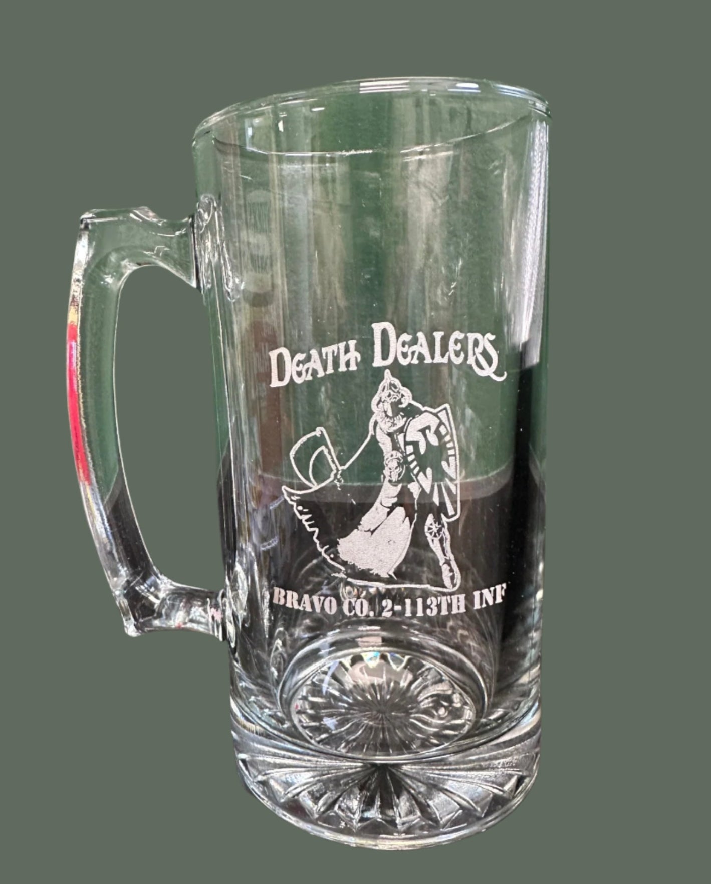 Engraved Glass Beer Mug