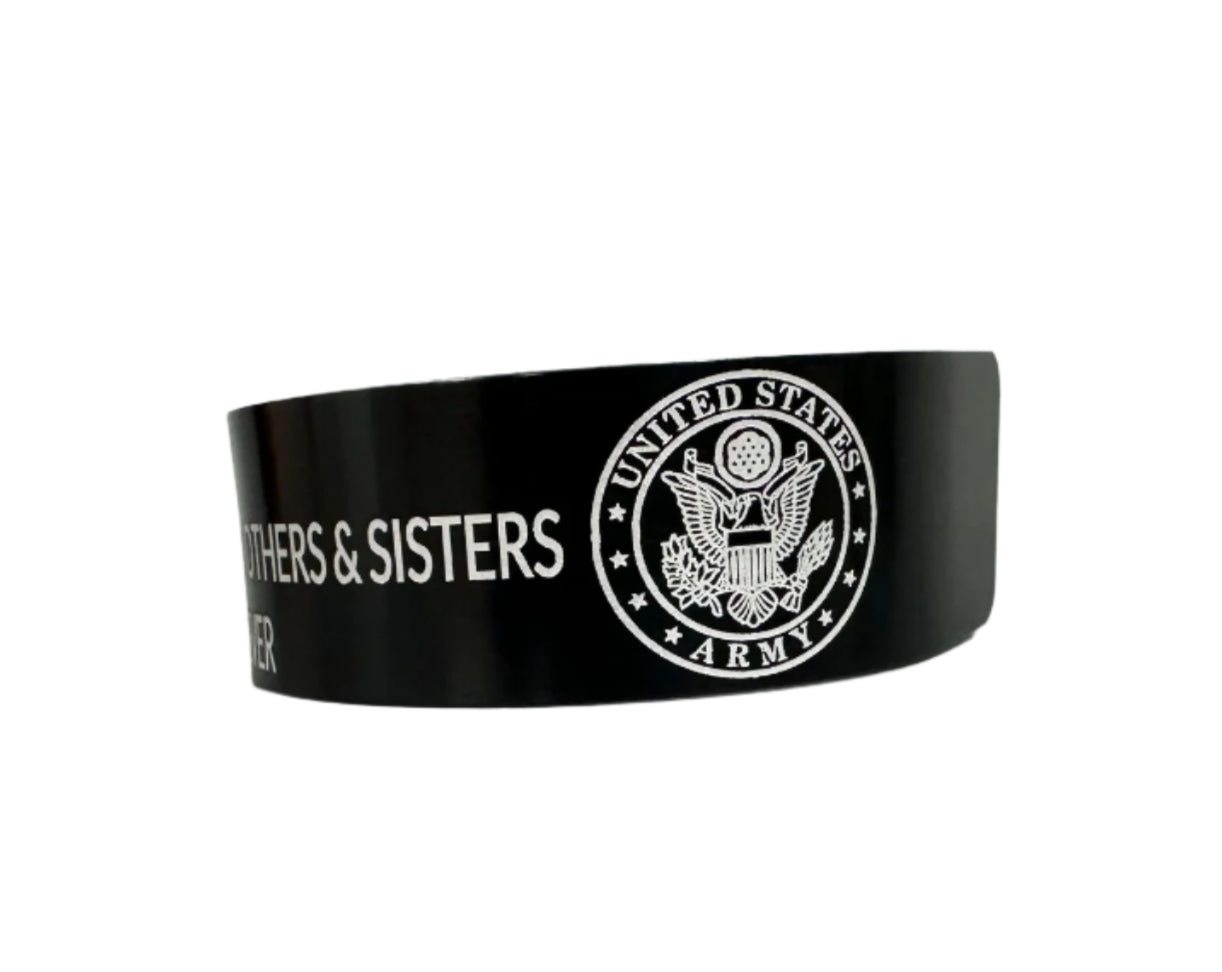 Black Metal Memorial Bracelets-Military/Police/Fire